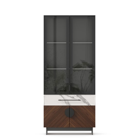 Шкаф распашной комбинированный 880 Вилена ЛД 138.150.000, Оникс Серый/Монте белый в Артеме - изображение 3