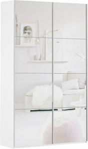 Шкаф Прайм (Зеркало/Зеркало) 1600x570x2300, белый снег в Артеме - предосмотр