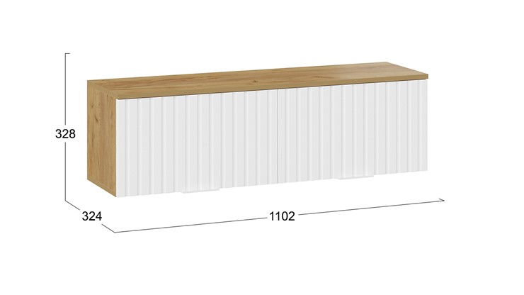 Шкаф настенный Хилтон 1100 (Дуб Крафт Золотой/Белый матовый) в Артеме - изображение 4