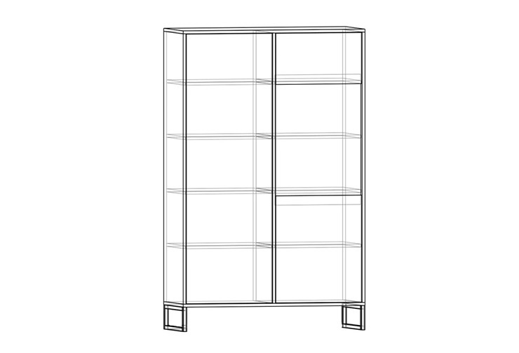 Распашной шкаф-витрина Виртон №21, винтерберг/белый в Артеме - изображение 1