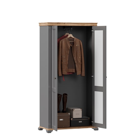 Шкаф в гостинную двухстворчатый Амели (Оникс серый) ЛД 642.880 в Артеме - изображение 1