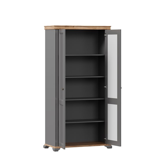 Шкаф в гостинную двухстворчатый Амели (Оникс серый) ЛД 642.880 в Артеме - изображение 4