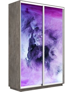 Шкаф 2-створчатый Экспресс 1200x450x2200, Фиолетовый дым/бетон в Артеме