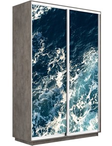 Шкаф 2-дверный Экспресс 1200x450x2200, Морские волны/бетон во Владивостоке