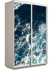 Шкаф 2-створчатый Экспресс 1200x450x2200, Морские волны/шимо светлый в Артеме