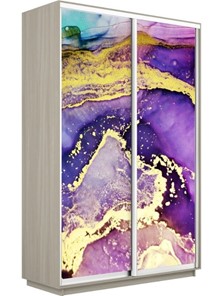 Шкаф Экспресс 1200x450x2400, Абстракция фиолетово-золотая/шимо светлый во Владивостоке - предосмотр