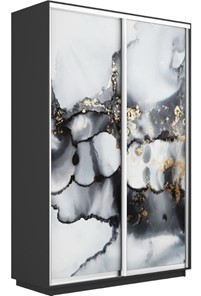 Шкаф 2-х створчатый Экспресс 1400x600x2200, Абстракция серая/серый диамант во Владивостоке - предосмотр