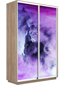 Шкаф 2-х дверный Экспресс 1400x600x2200, Фиолетовый дым/дуб сонома во Владивостоке