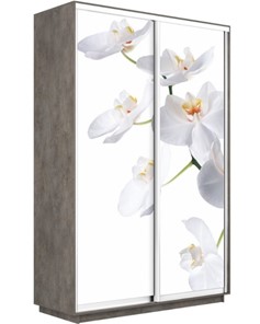 Шкаф 2-х створчатый Экспресс 1400x600x2400, Орхидея белая/бетон во Владивостоке