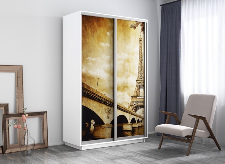 Шкаф 2-дверный Экспресс 1400x600x2400, Париж/белый снег во Владивостоке - изображение 3