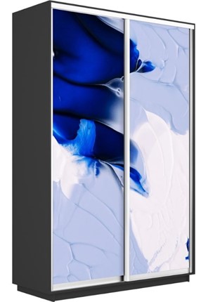 Шкаф 2-створчатый Экспресс 1600x450x2200, Абстракция бело-голубая/серый диамант во Владивостоке - изображение