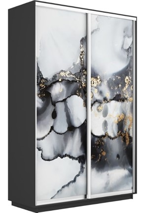 Шкаф-купе Экспресс 1600x450x2200, Абстракция серая/серый диамант во Владивостоке - изображение