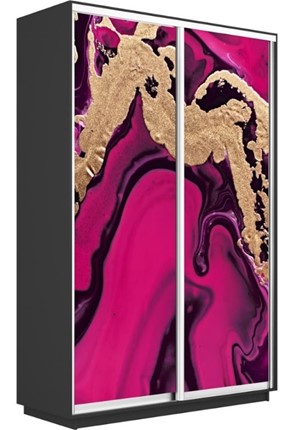 Шкаф 2-дверный Экспресс 1600x450x2400, Абстракция розовая/серый диамант во Владивостоке - изображение