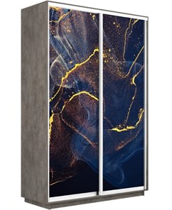 Шкаф Экспресс 1600x450x2400, Абстракция золотая пыль/бетон во Владивостоке - предосмотр