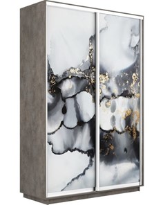 Шкаф 2-х дверный Экспресс 1600x600x2200, Абстракция серая/бетон во Владивостоке - предосмотр
