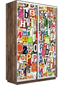 Шкаф 2-створчатый Экспресс 1600x600x2200, Буквы/дуб табачный во Владивостоке