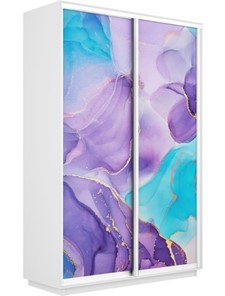 Шкаф Экспресс 1600x600x2400, Абстракция фиолетовая/белый снег в Уссурийске