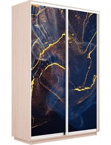 Шкаф 2-х створчатый Экспресс 1600x600x2400, Абстракция золотая пыль/дуб молочный в Артеме