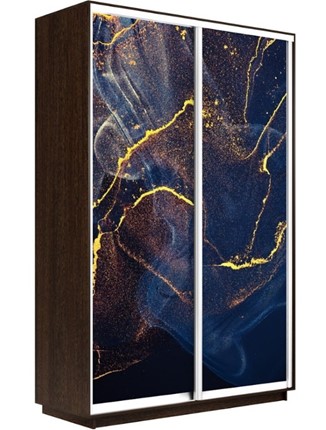 Шкаф 2-створчатый Экспресс 1600x600x2400, Абстракция золотая пыль/венге во Владивостоке - изображение