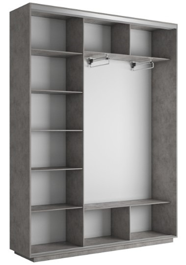 Шкаф 3-дверный Экспресс 1800х450х2400, Пионы/бетон во Владивостоке - изображение 1