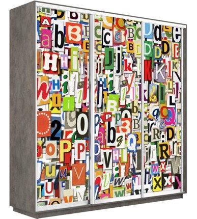 Шкаф Экспресс 1800х450х2400, Буквы/бетон во Владивостоке - изображение