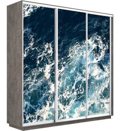 Шкаф Экспресс 1800х600х2200, Морские волны/бетон во Владивостоке - изображение