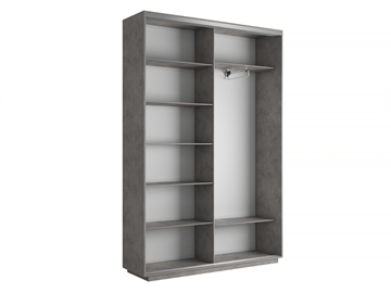 Шкаф 2-х дверный Экспресс (2 зеркала) 1200x450x2200, бетон в Артеме - предосмотр 3