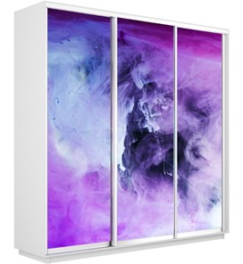 Шкаф трехдверный Экспресс 2100х450х2200, Фиолетовый дым/белый снег во Владивостоке - предосмотр