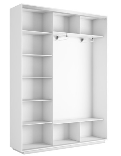 Шкаф 3-х дверный Экспресс 2100х450х2400, Орхидея белая/белый снег во Владивостоке - изображение 1