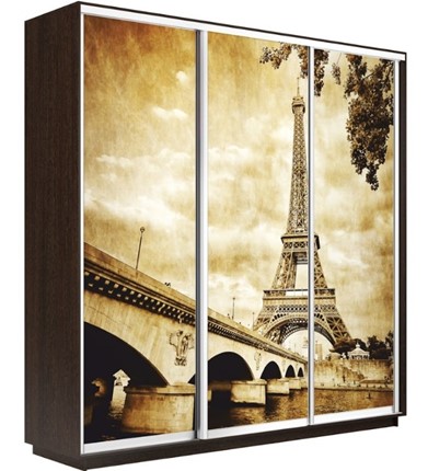 Шкаф 3-х дверный Экспресс 2400х600х2200, Париж/венге во Владивостоке - изображение