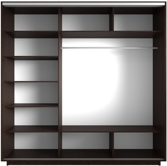 Шкаф 3-х створчатый Экспресс со стеллажом, 2100х600х2200, Париж/венге во Владивостоке - изображение 1