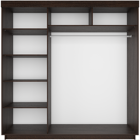 Шкаф 3-дверный Лайт (2 ДСП/Зеркало) 1800х595х2120, Венге в Артеме - изображение 1
