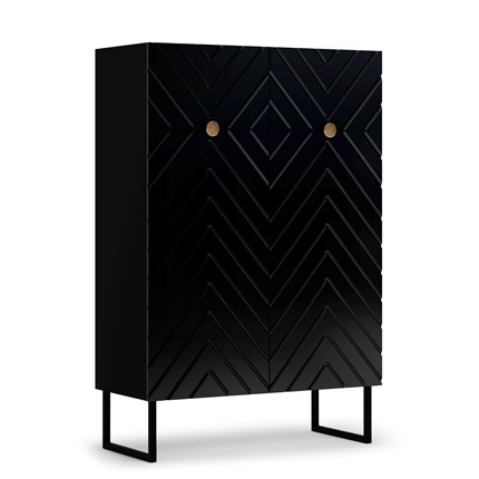 Шкаф низкий Марсель (Глянец Черный) в Уссурийске - изображение