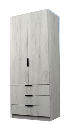 Шкаф с 3 ящиками ЭШ2-РС-23-8-3я, Дуб Крафт белый 190х80х52 во Владивостоке - изображение