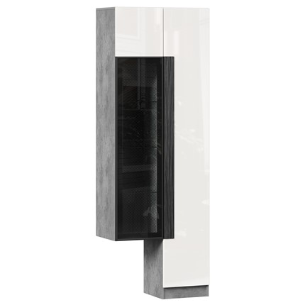 Шкаф с витриной Кельн, 674020, белый/метрополитан грей в Артеме - изображение