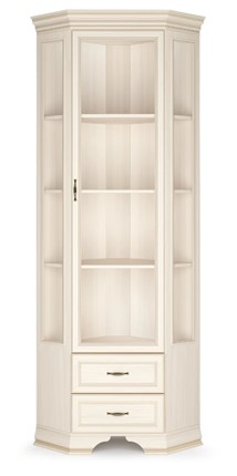 Шкаф-витрина угловой Сиена, Бодега белый / патина золото в Артеме - изображение