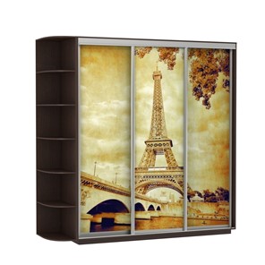 Шкаф 3-дверный Экспресс со стеллажом, 2400х600х2400, Париж/венге в Находке