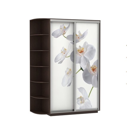 Шкаф двухдверный Экспресс 1700x600x2200, со стеллажом, Орхидея белая/венге во Владивостоке - изображение