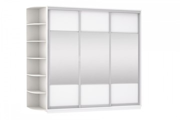 Шкаф трехдверный Экспресс (Комби), со стеллажом 2100х600х2400, белый снег в Артеме