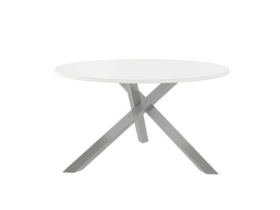 Стол круглый Триада-15Д, Металлик/Белый в Артеме - изображение