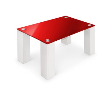 Журнальный столик Колизей-8, белый/красное стекло в Артеме