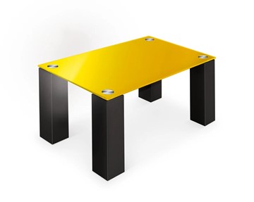 Журнальный столик Колизей-8, черный/желтое стекло в Находке