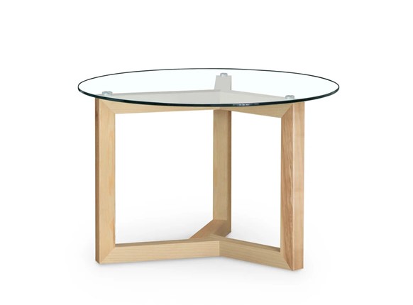 Круглый столик Оникс-8, Натуральный массив/Прозрачное стекло во Владивостоке - изображение
