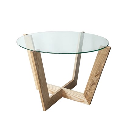 Журнальный столик Оникс-10, Натуральный массив/Прозрачное стекло в Артеме - изображение