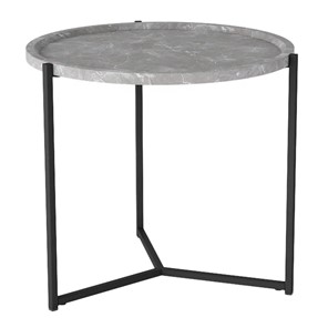 Круглый столик Бруно, серый мрамор/титан в Уссурийске