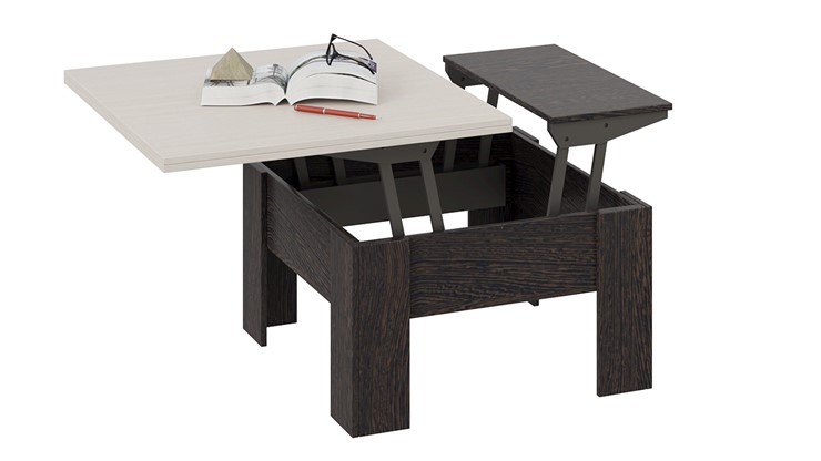 Раздвижной журнальный стол Тип 10 (Венге Цаво/Дуб Белфорт) в Артеме - изображение 4