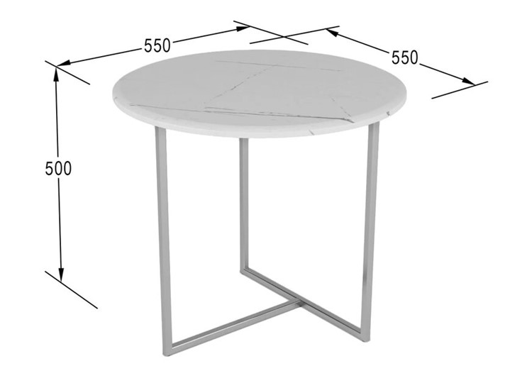 Стол круглый Альбано (белый мрамор-хром) в Артеме - изображение 2