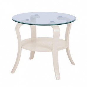 Стеклянный столик в зал Аннет с каркасом цвета Бежевый в Артеме