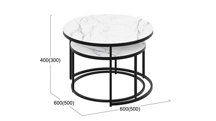 Журнальный столик Вега (Черный, Стекло белый мрамор) в Артеме - изображение 2