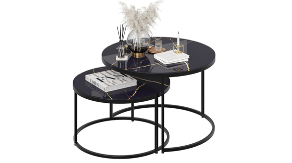 Журнальный стол Вега (Черный, Стекло Черный золото) в Артеме - изображение